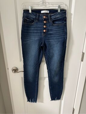Kancan High-Rise Button-Fly Dark Blue Women’s Jeans size 7/27
